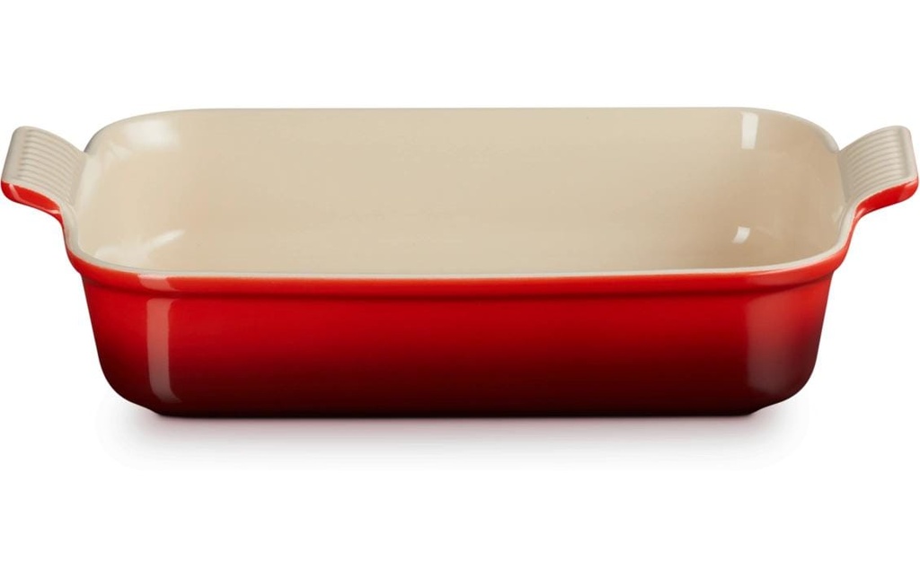 Le Creuset Plat à gratin Tradition, 26 cm Angulaire, Rouge cerise