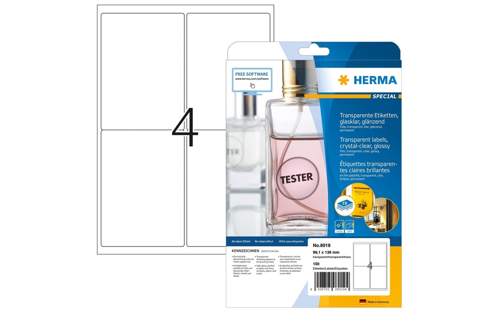 HERMA Etiqu.Spec.99.1x139 transp. (25 pces)
