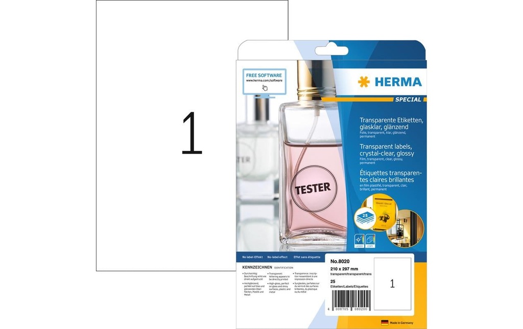 HERMA Etiqu.Spec.210x297 transp. (25 pces)