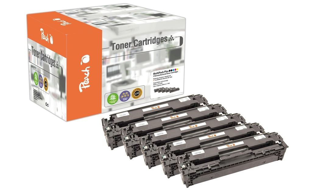 Peach Kits de toner HP Nr. 125A (CB540-4) C, M, Y, 2x BK