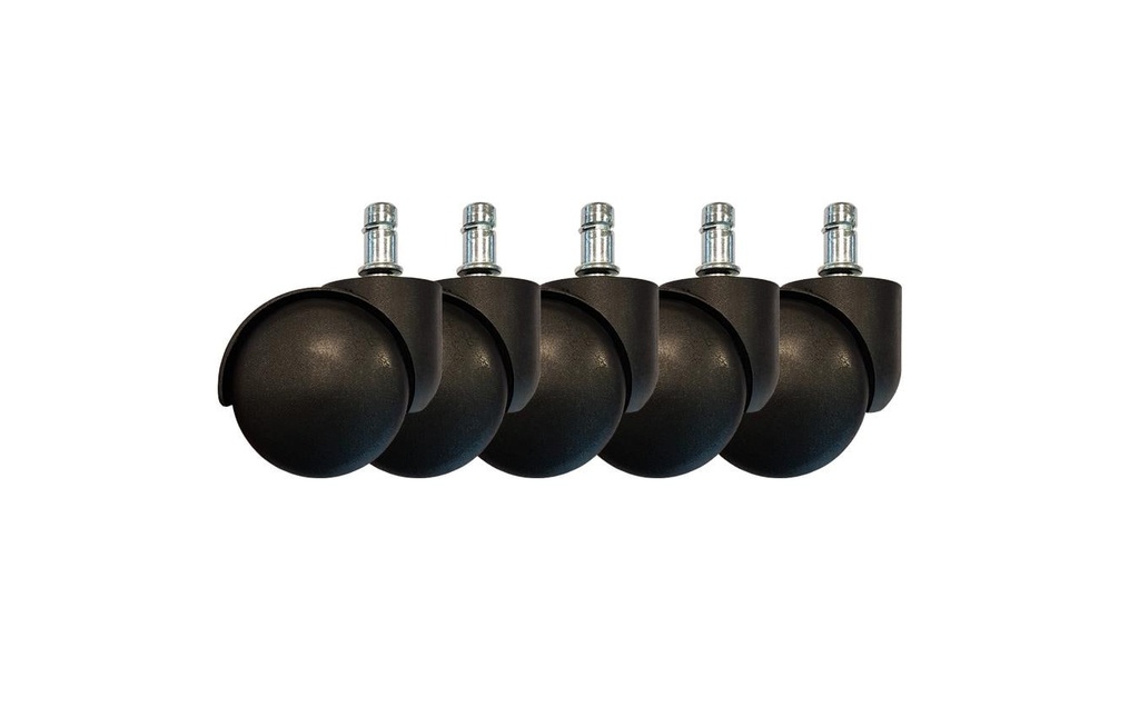 LC-Power Roulettes de rechange Jeu de 5 roulettes pour chaise de jeu