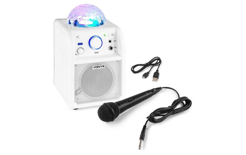 Vonyx Haut-parleurs SBS50W Karaoke Speaker Blanc