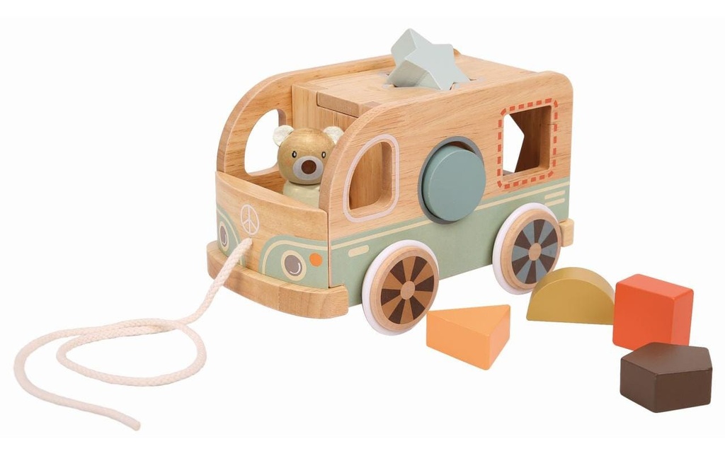 Spielba Holzspielwaren Jouet à tirer Bus Ours