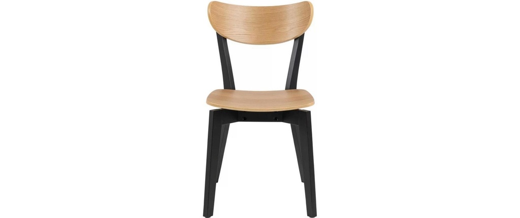 AC Design Chaise Roxby 2 pièces, Noir/Nature