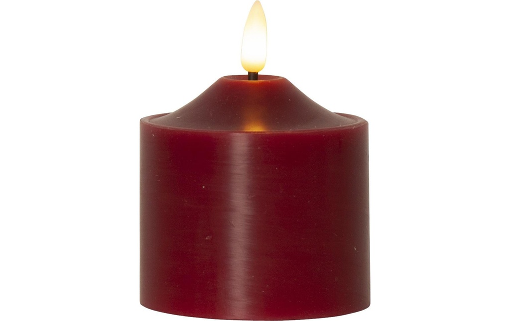 Star Trading Bougie LED Flamme Pillar, 9.5 cm, rouge