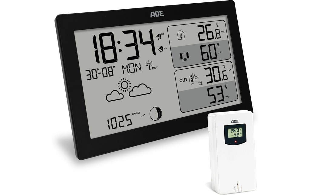 ADE Station météo avec capteur extérieur sans fil