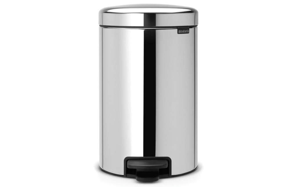 Brabantia Poubelle à pédale NewIcon 12 l, Brilliant Steel