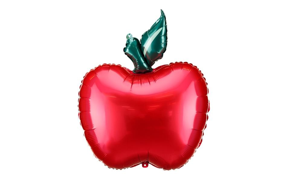Partydeco Ballon en aluminium Pomme, Rouge, 45 x 57 cm, 1 pièce