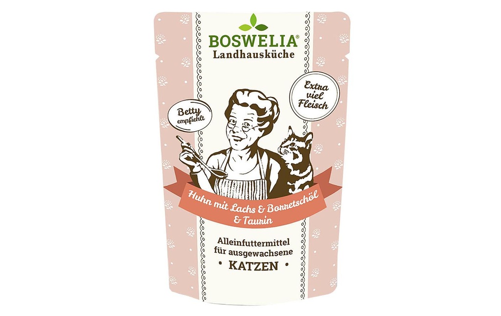 Betty's Landhausküche Alimentation humide Poulet au saumon & huile de bourrache, 100 g