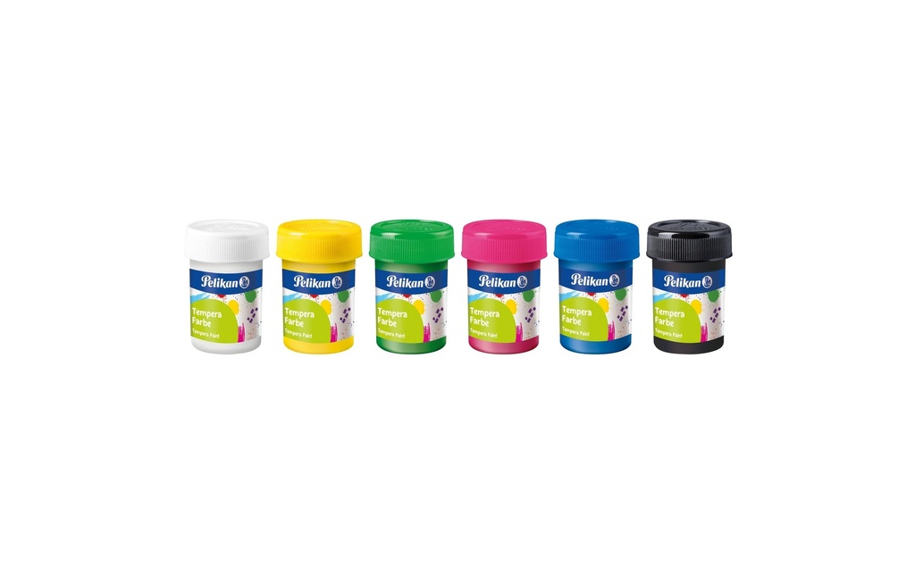 Pelikan Peintures tempera 6 couleurs à 25 ml