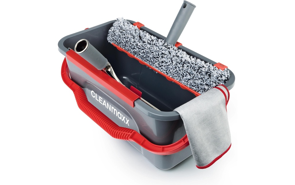 CLEANmaxx Essuie-vitre 7 pièces, gris/rouge