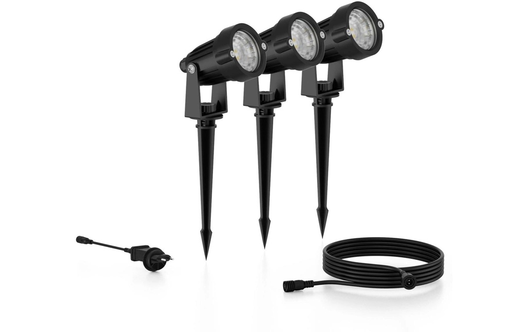 Philips Outdoor basse tension Caper Spots CH 3x1.5W, 2700 K, noir