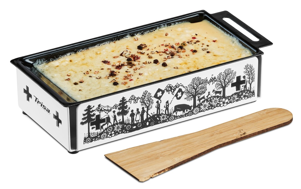 Trisa Raclette à bougie chauffe-plat Kitchenette, Noir/Blanc