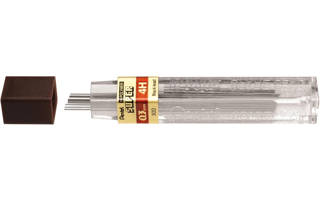 pentel Mine de crayon Hi-Polymer Super 0.3 mm, 4H