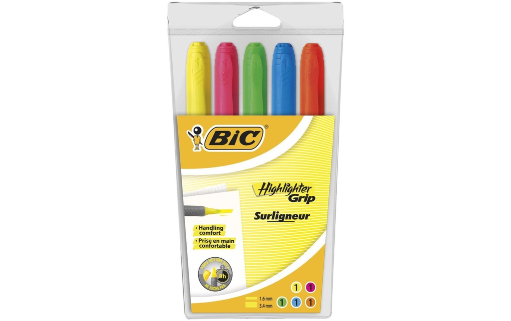 BIC Marqueur lum.Grip PW Etui 5pcs (5 pces)