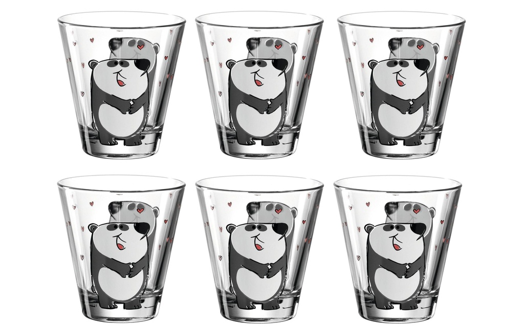 LEONARDO Verre à boire pour enfants Bambini Panda, 6 pièces