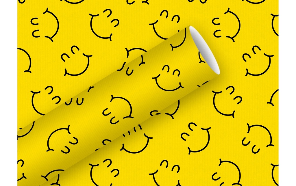Braun + Company Papier cadeau By Nature Big Smile 2 m x 70 cm, Jaune