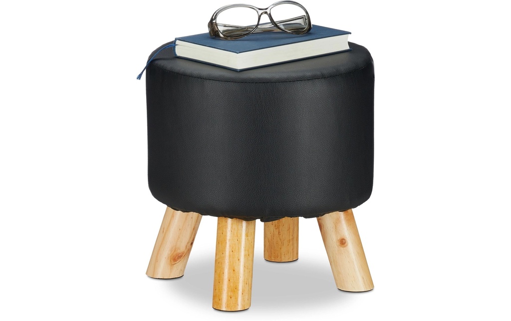 relaxdays Tabouret 30 x 30 cm, noir