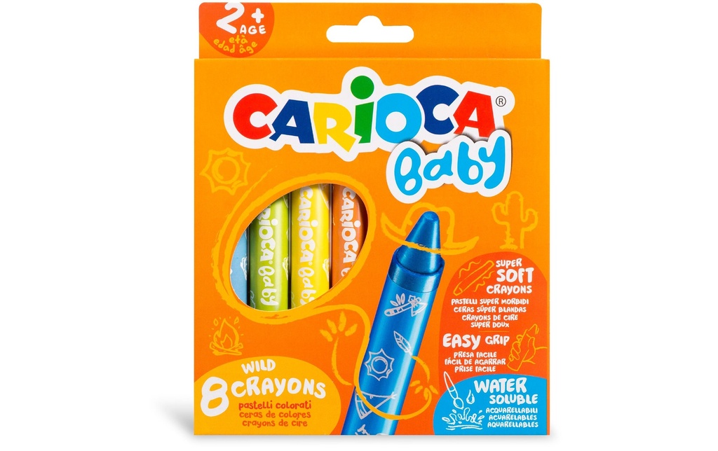 Carioca Crayon gras de couleur Baby Aquarell Lot de 8