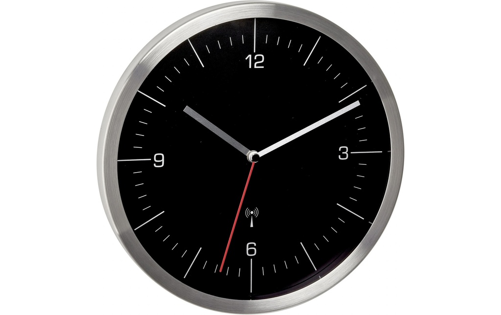 TFA Dostmann Horloge murale radio Noir