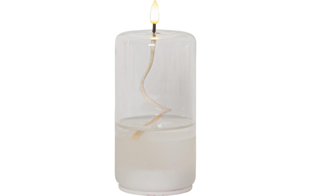 Star Trading Bougie LED Flamme Float, Ø 8 x 17.5 cm, Transparent