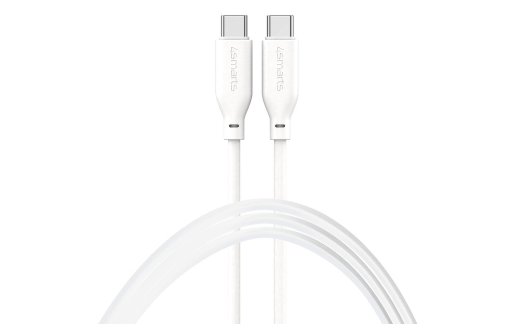 4smarts Câble USB 2.0 Silicone High Flex USB-C - USB-C 1.5 m Blanc