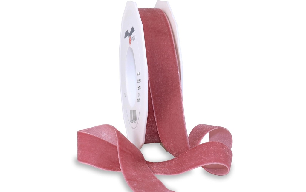 Pattberg Ruban cadeau Velours 25 mm x 10 m, rose sombre