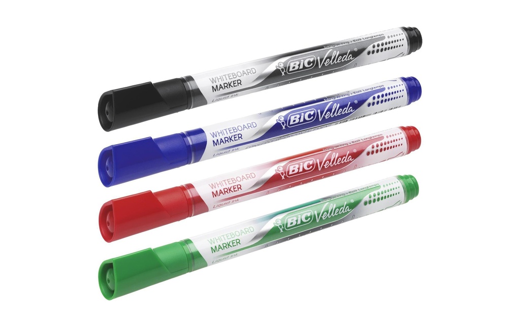 BIC VELLEDA Marq.tabl.blanc Liguid ass. (4 pces)