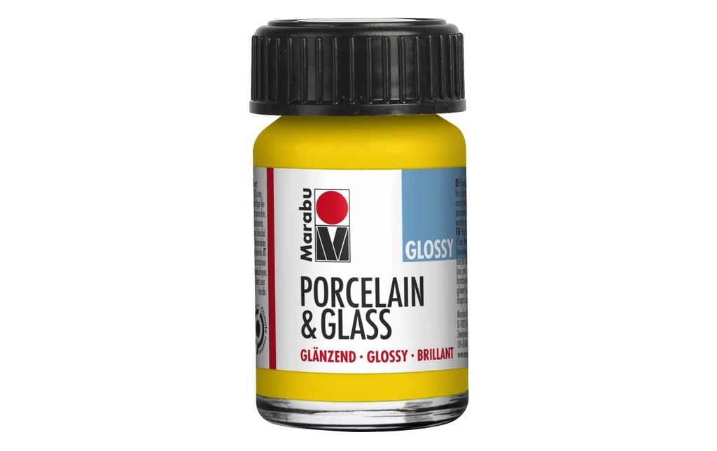 Marabu Peinture sur verre et porcelaine 220 Jaune soleil, 15 ml