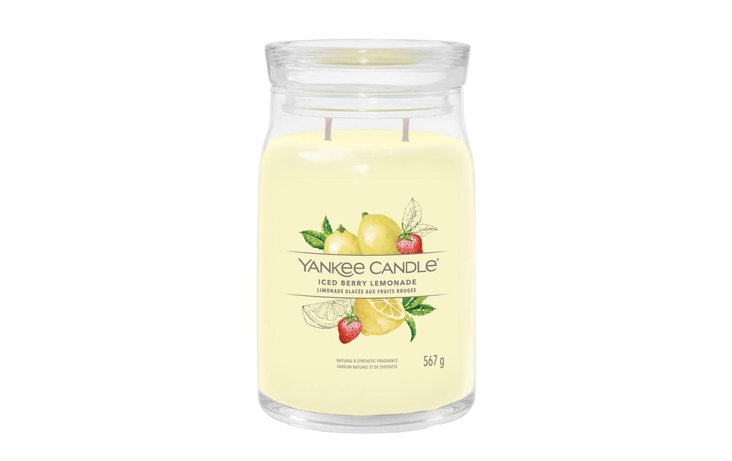 Yankee Candle Signature Bougie parfumée Iced Berry Lemonade Signature Large Jar