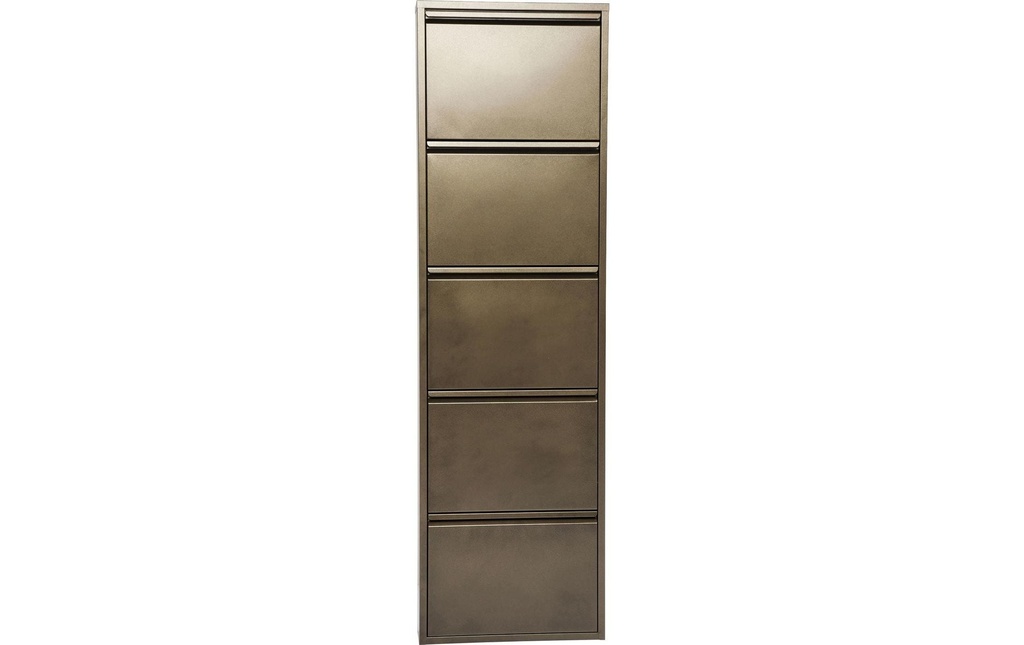 Kare Armoire à chaussures Caruso 5-, 50 x 170 cm, Brun