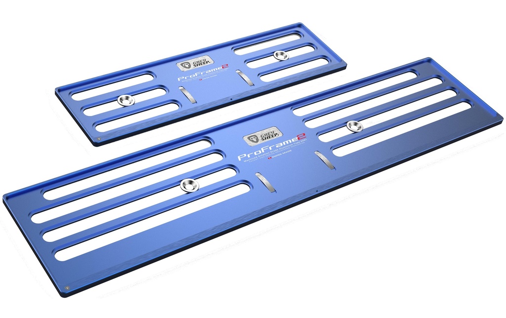 GREY SHEEP. Kits de Supports de plaque d’immatriculation ProFrame 2, Véhicule long Deep Sea Blue
