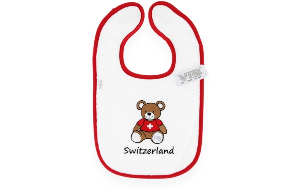 Very Important Baby Bavoir Ours + Switzerland Blanc/rouge