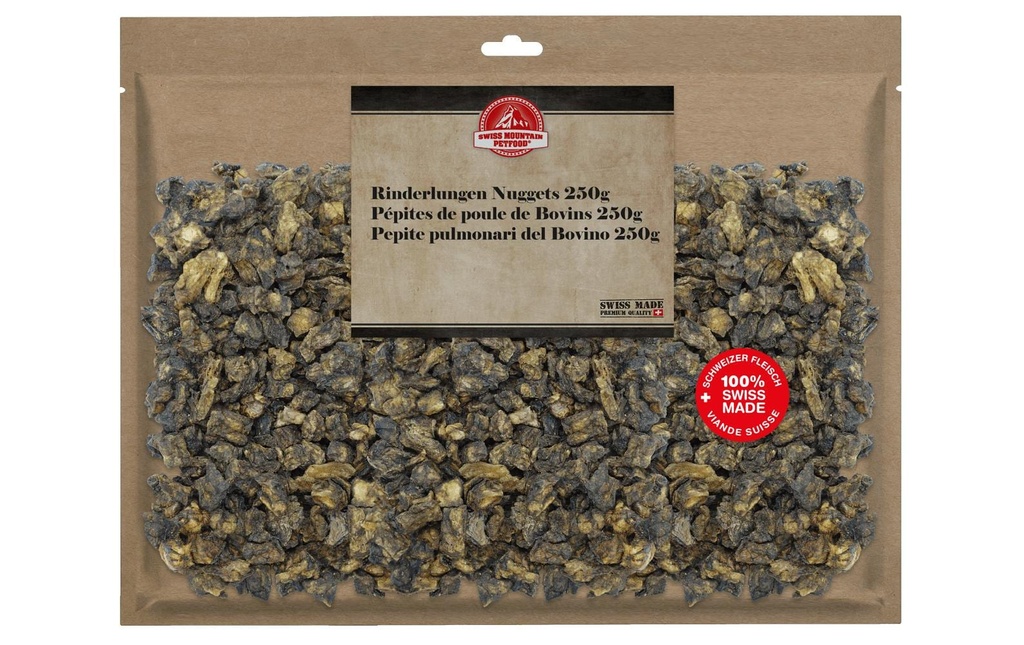 Swiss Mountain Petfood Articles à mâcher Pépites de poumon de boeuf, 250 g