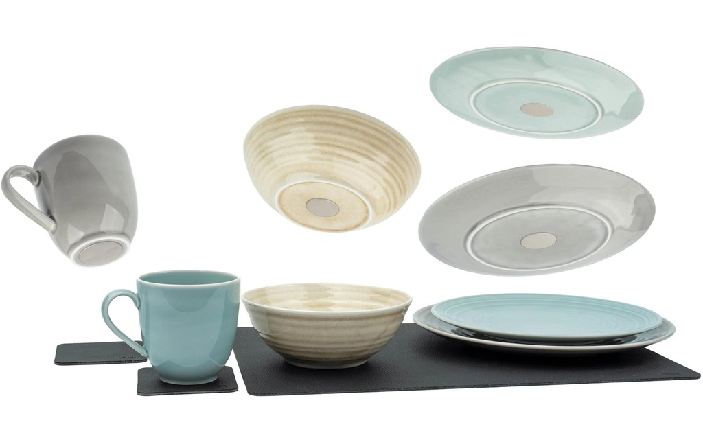 Silwy Set de vaisselle en porcelaine magnétique Mix & Match