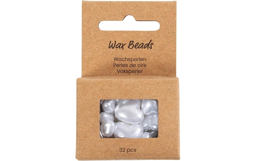 Creativ Company Kits de perles Perles de cire Blanc, 7-14 mm