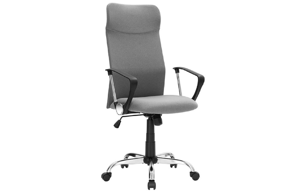 Songmics Chaise de bureau avec dossier rembourré et accoudoirs, gris