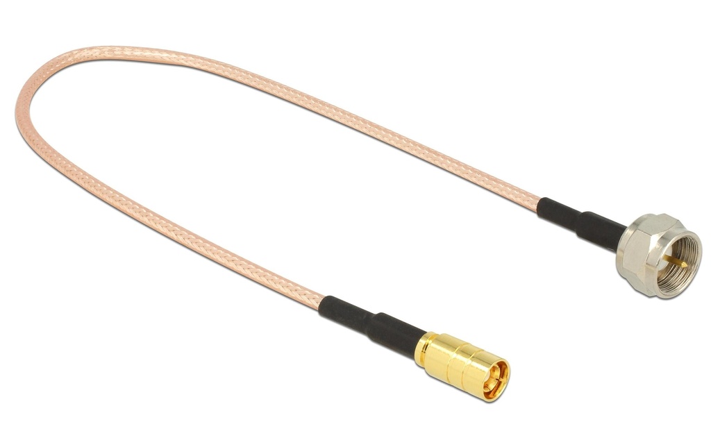 Delock Adaptateur d’antenne 25cm F-Type Connecteur (m) - SMB Connecteur (m)