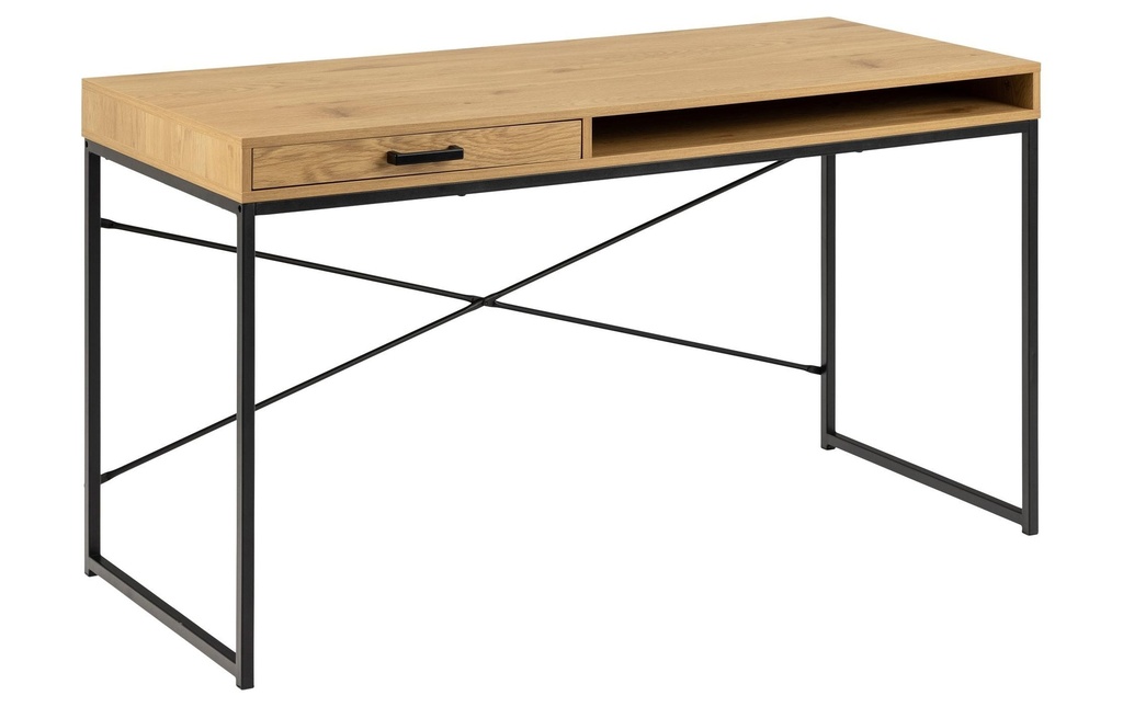 AC Design Table Seaford, noir mat / chêne sauvage mat