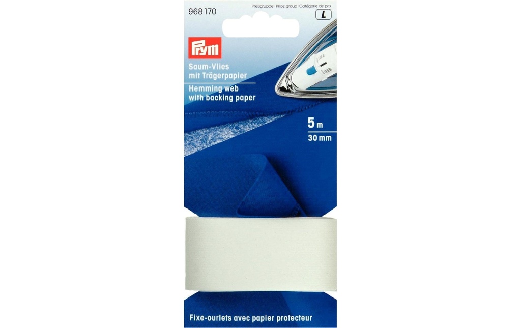 Prym Toison Ourlet du papier de fond 30 mm, Blanc