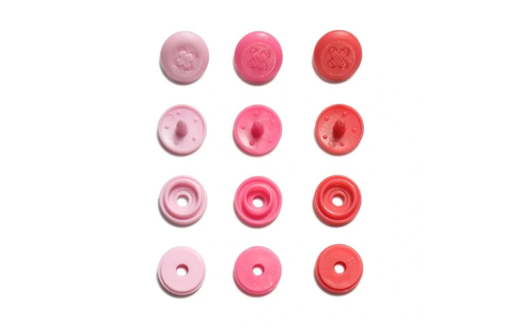 Prym Boutons poussoirs Boutons de couleur Rose, Ø 9 mm, 36 pièces