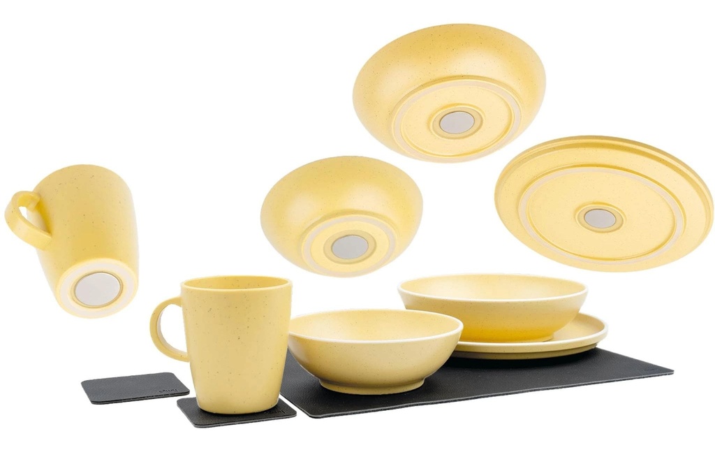 Silwy Set de vaisselle en plastique magnétique Jaune dolomite
