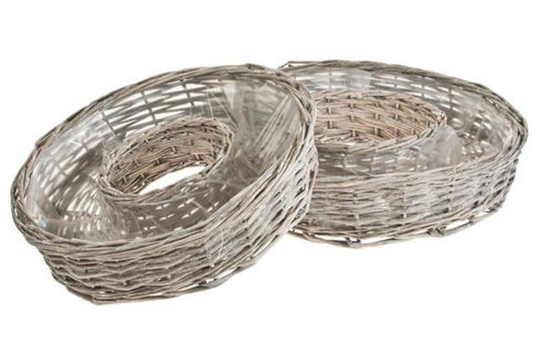 Opiflor Anneau de panier en osier Magda, lot de 2 Blanc
