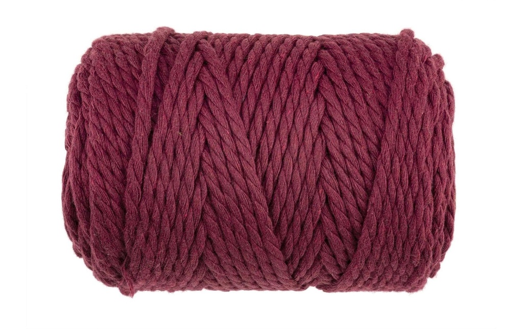 Glorex Laine Macramee Rope torsadé 85 m x 5 mm, 500g, Bordeaux