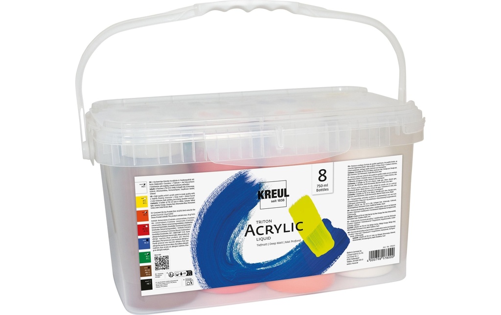 Kreul Peinture acrylique Triton Acrylic Liquid Powerpack 8 x 750 ml