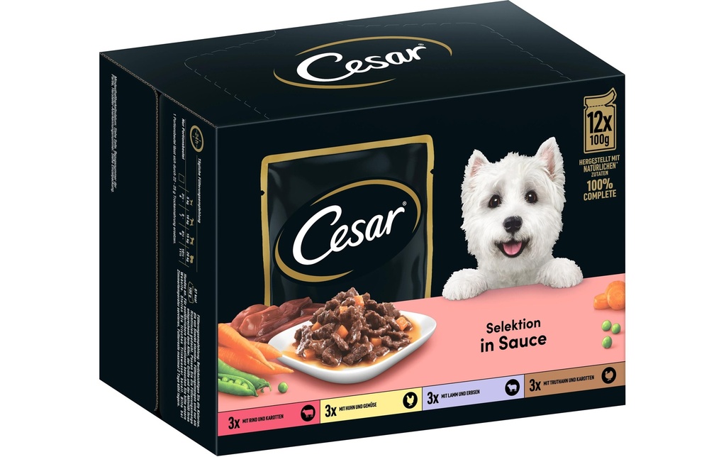Cesar Alimentation humide Pouch in Sauce Adult Selection 12 x 100 g
