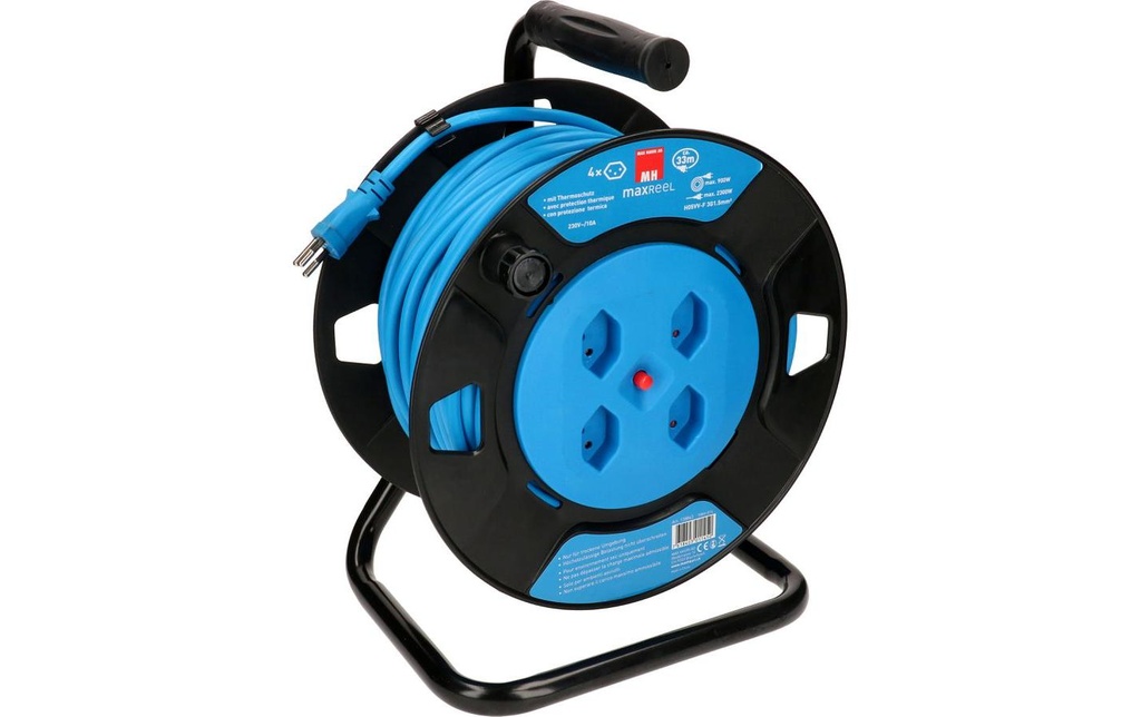 Max Hauri Bobine de câble V2 33 m Bleu
