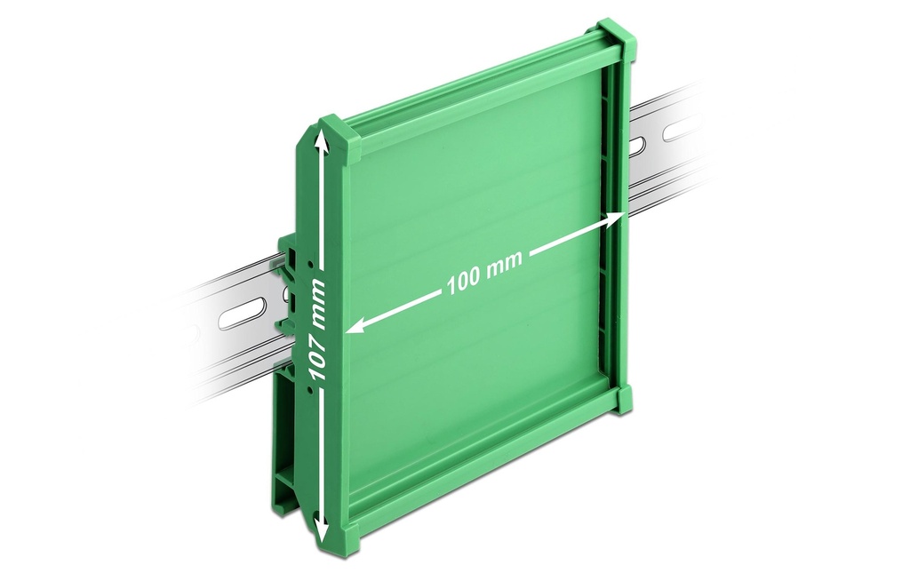 Delock Supports de platine pour profilés chapeau 10 cm de long, Vert