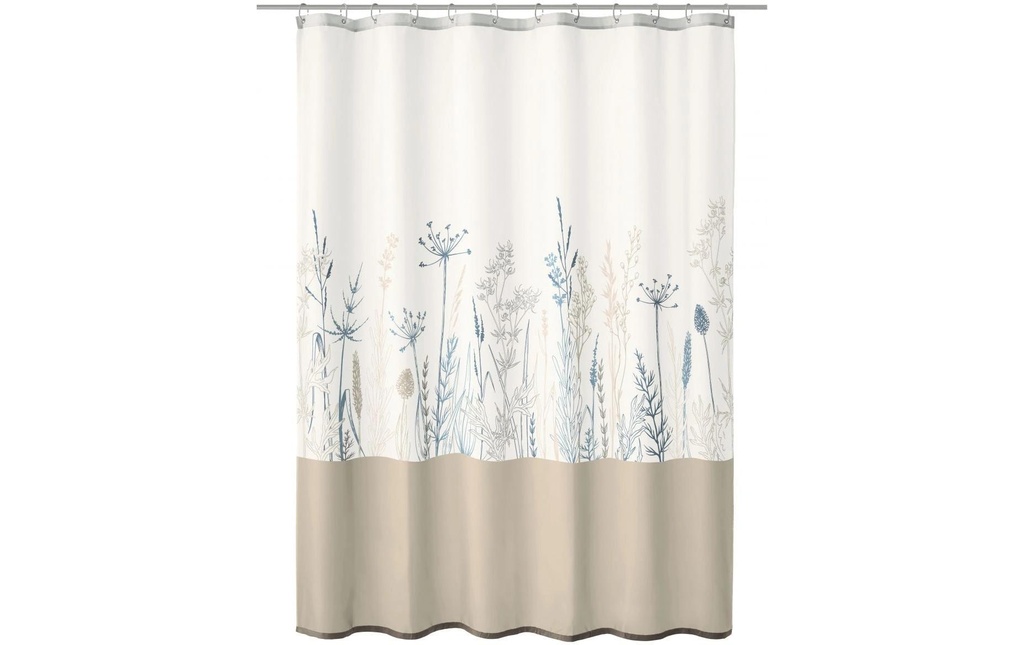 Kleine Wolke Rideau de douche Savannah 180 x 200 cm, Beige/Blanc