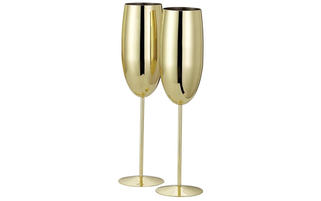 Oak & Steel Verre à champagne 285 ml, 2 Pièce/s, Doré